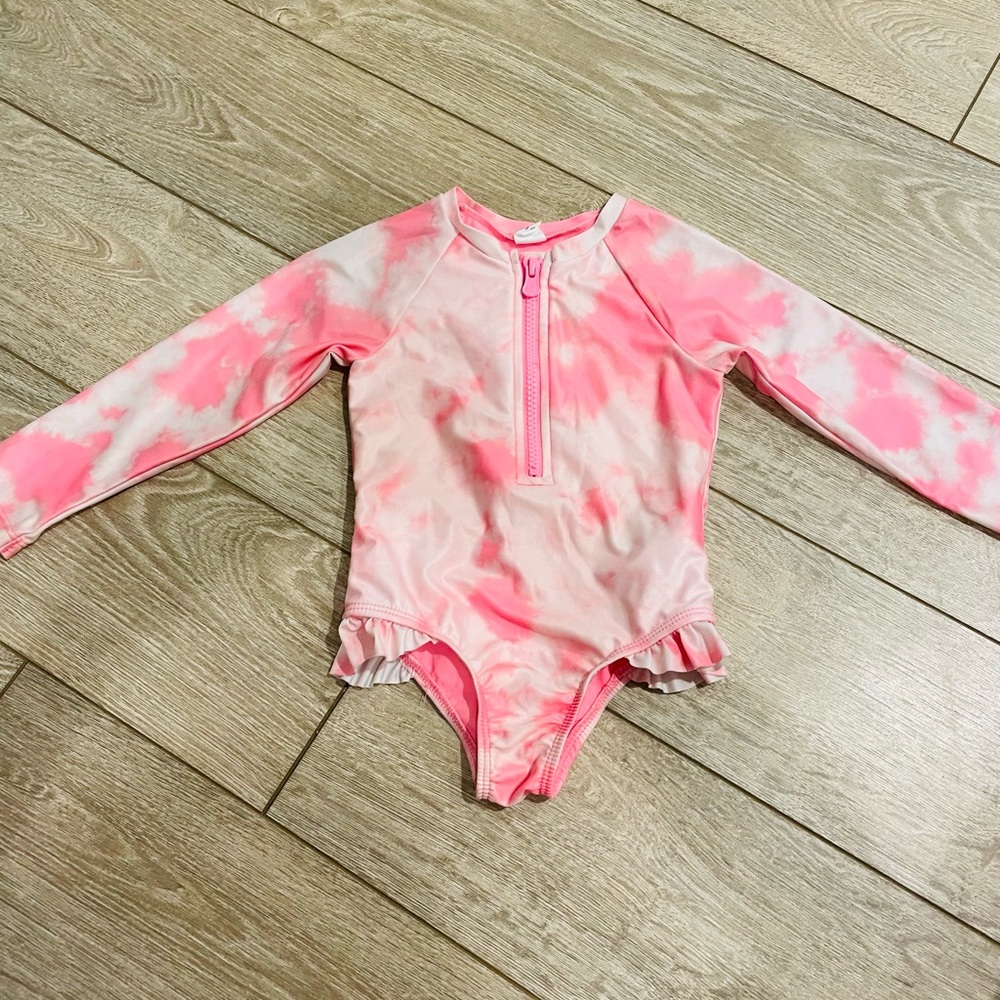 Pink tie dye bathing suit 2Y